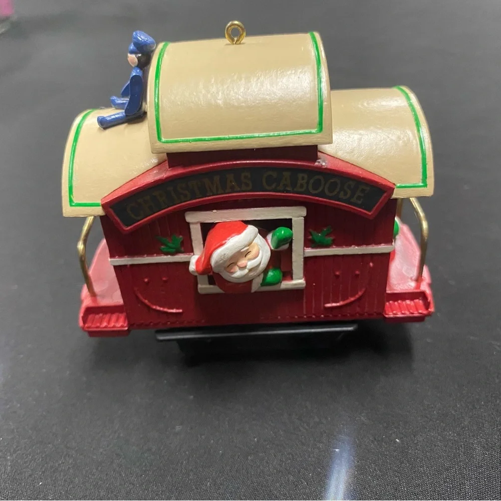 Christmas Caboose Santa train ornament 1989 vintage holiday keepsake bear